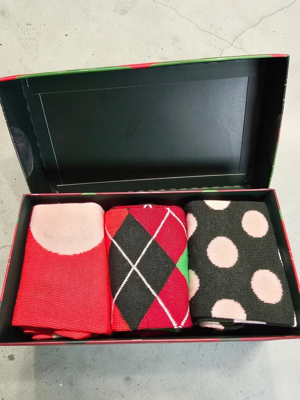 Happy Socks Holiday Classics 3 Pair Gift Set Christmas Crew Socks NIB